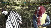4 SCARY KILLER CLOWNS IN THE WOODS ON HALLOWEEN!  Mean Dad Pranks Kids