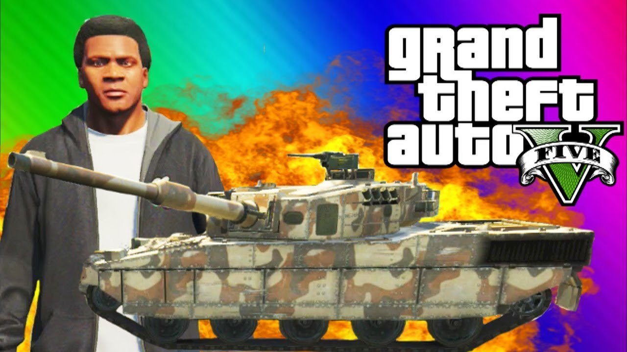 GTA 5 Tank FUN - Explosions, Running Over Cars, Trick Shots (GTA 5 Funny Moments & Gameplay)