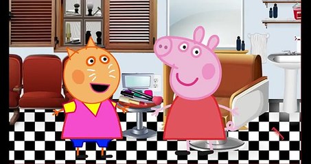 Peppa Pig Makeup - In salon changing her dress - barber - and masha