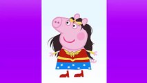 Costume Party Peppa dress up Batman-Wonder Woman-Peppa Pig Family - familia de superhéroes