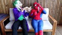Spiderman vs Joker vs Frozen Princess Elsa - T-REX Scare Prank Spiderman! Superhero Fun in Real Life