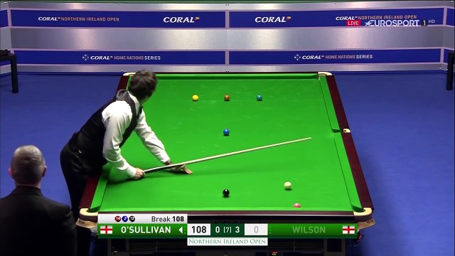 Ronnie O'Sullivan 3 Consecutive Centuries 108, 117, 126 vs Kyren Wilson 2016 Northern Ireland Open