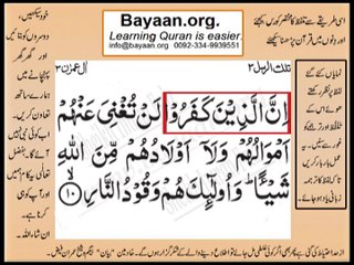 Quran in urdu Surah 003 Ayat 010 Learn Quran translation in Urdu Easy Quran Learning