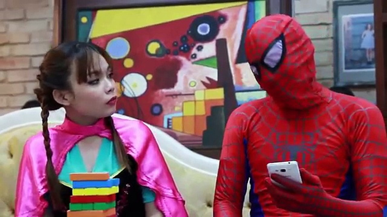 Spiderman and Frozen Elsa Frozen Anna vs Joker – Fun Spider man and Superheroes In Real Life for