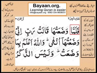Quran in urdu Surah 003 Ayat 036A Learn Quran translation in Urdu Easy Quran Learning