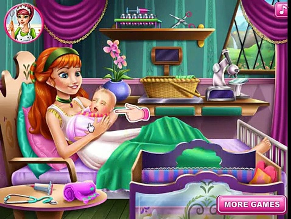 Мультик: Frozen games: Anna Birth Care - Холодное сердце: Анна рожает малыша