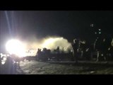 Police Spray Pipeline Protesters With Water Cannon in Freezing Weather