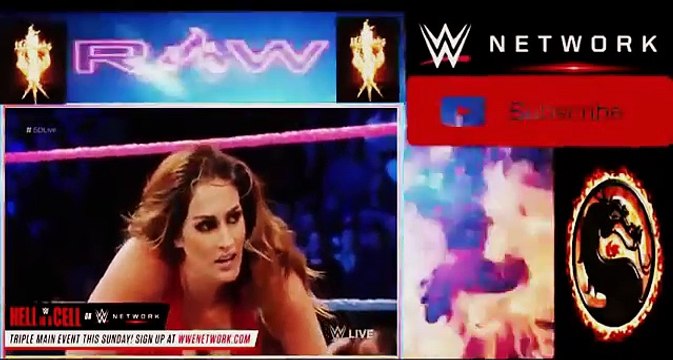 WWE Smackdown Live 11/15/16 Nikki Bella vs Carmella ( Team Raw attacks Team Smackdown )