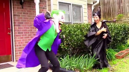 Spider-Man and Elsa against doorbell poop jokes pernicious joker funny superhero in real