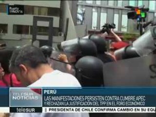 Protestan en Perú contra la Cumbre APEC y el TPP