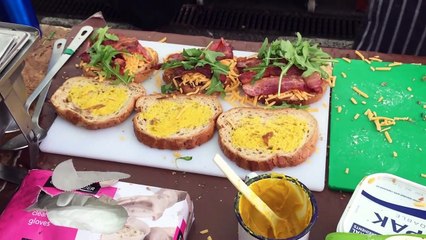 Street Food in Europe || Grilled Cheese with Bacon