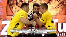 Krasimir Kostadinov vs. Oleg Zhokh, left hand, open category, Zloty Tur 2016