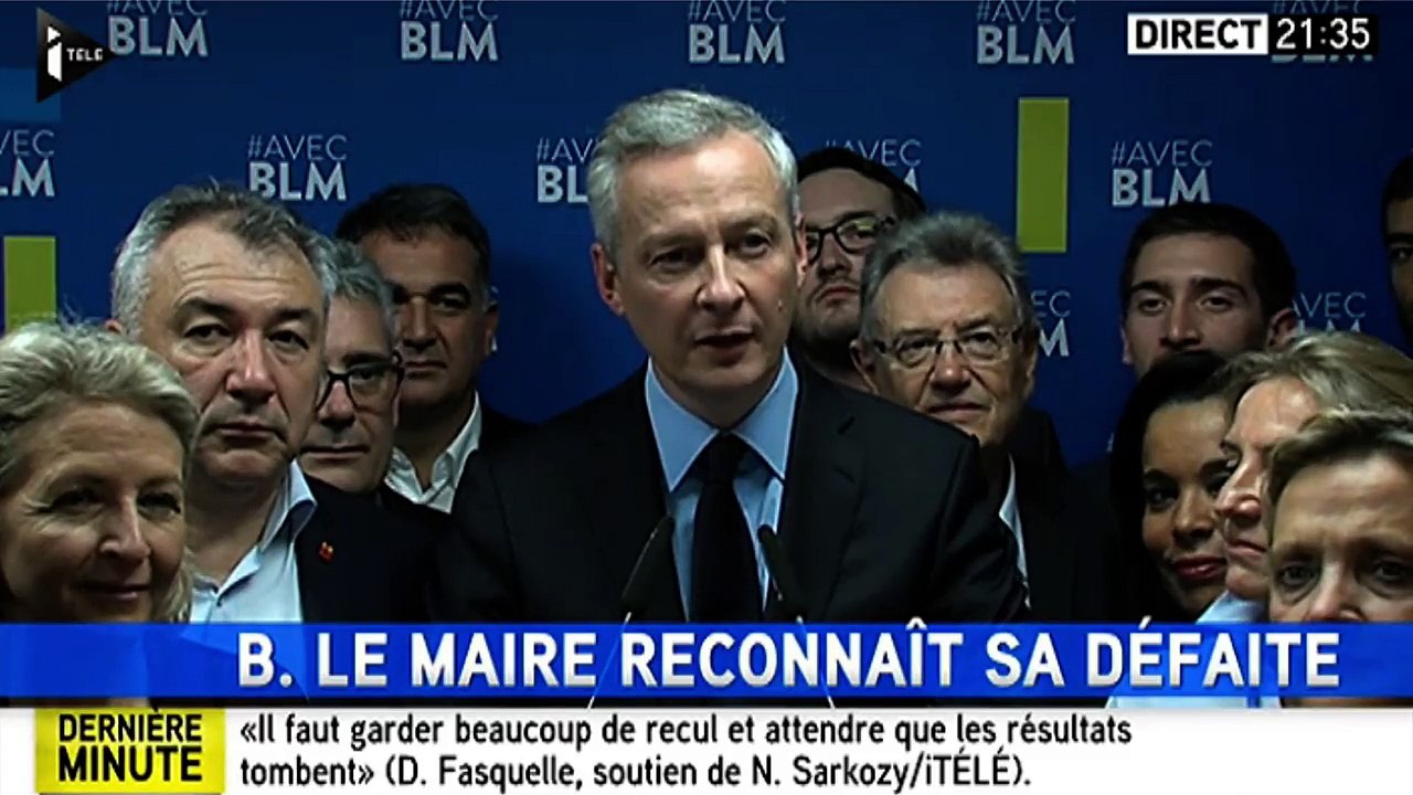 Primaire de la droite et du centre - Bruno Le Maire : "Je voterai pour François Fillon" (i-Télé)