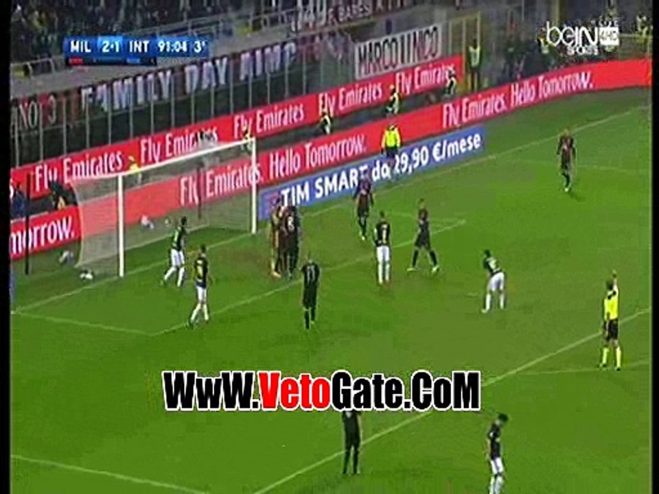 هدف تعادل انتر ميلان الثانى فى ميلان