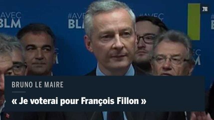 Bruno Le Maire : "Je voterai pour François Fillon"
