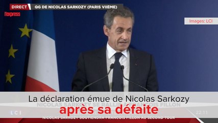 Download Video: La déclaration émue de Nicolas Sarkozy après sa défaite