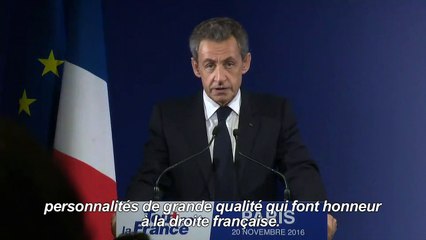 Sarkozy éliminé de la primaire de la droite, soutient Fillon