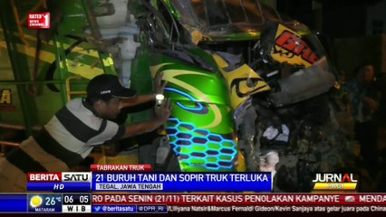 Truk Tabrak Truk Gandeng, 22 Orang Dilarikan ke Rumah Sakit