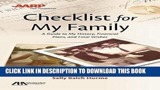 Best Seller ABA/AARP Checklist for My Family: A Guide to My History, Financial Plans and Final