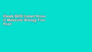 Ebook BIOS Instant Notes in Molecular Biology Free Read
