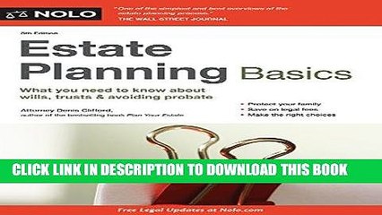 Ebook Estate Planning Basics Free Read