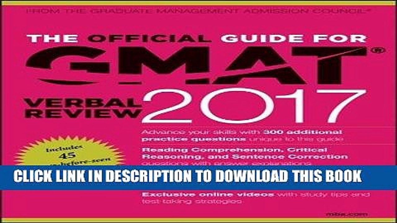 [PDF] The Official Guide for GMAT Verbal Review 2017 with Online Question Bank and Exclusive Video