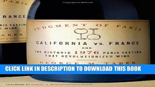 Ebook Judgment of Paris: California vs. France   the Historic 1976 Paris Tasting That