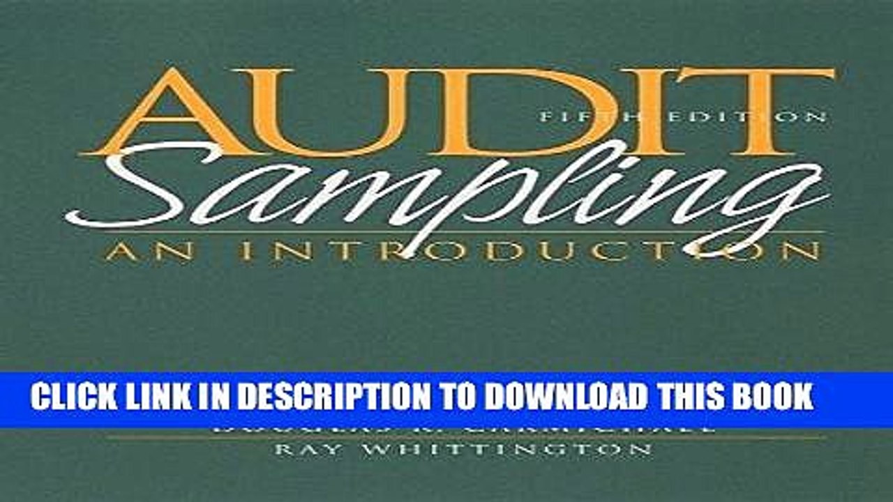 [PDF] Audit Sampling: An Introduction to Statistical Sampling in Auditing Full Online