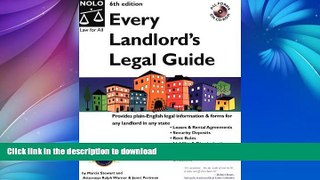 READ BOOK  Every Landlord s Legal Guide with CDROM (Every Landlord s Legal Guide (W/CD))  BOOK