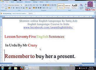 Lesson Seventy Five English Sentences In Urdu By Mr Crazy