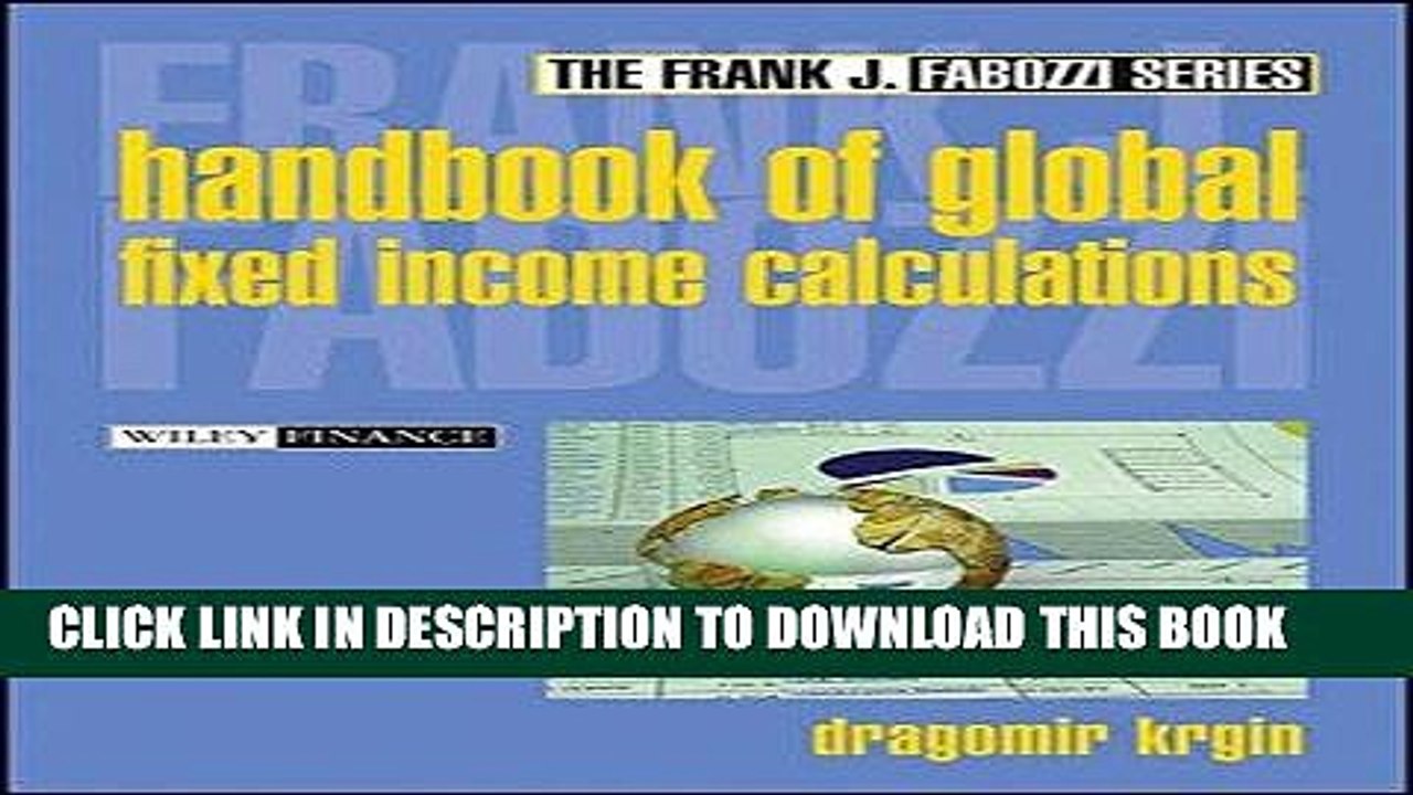 [PDF Kindle] The Handbook of Global Fixed Income Calculations Full Book