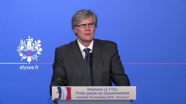 Compte rendu du Conseil des ministres du 18 novembre 2016