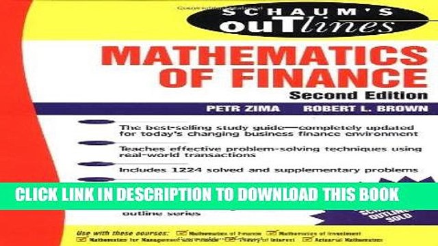 [PDF Kindle] Schaum s Outline of Mathematics of Finance Audiobook Free