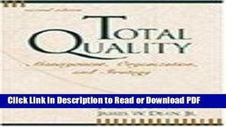 PDF Total Quality: Management, Organization and Strategy PDF Free