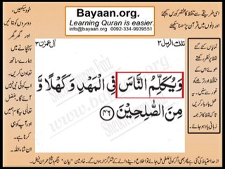 Quran in urdu Surah 003 Ayat 046 Learn Quran translation in Urdu Easy Quran Learning