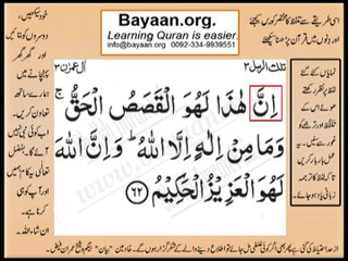 Quran in urdu Surah 003 Ayat 062 Learn Quran translation in Urdu Easy Quran Learning