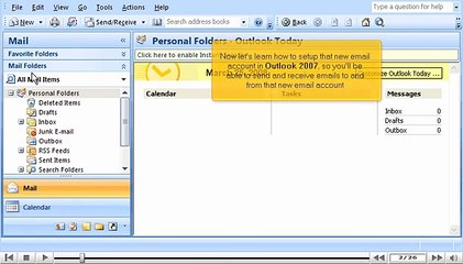 How to configure an email account in Outlook 2007