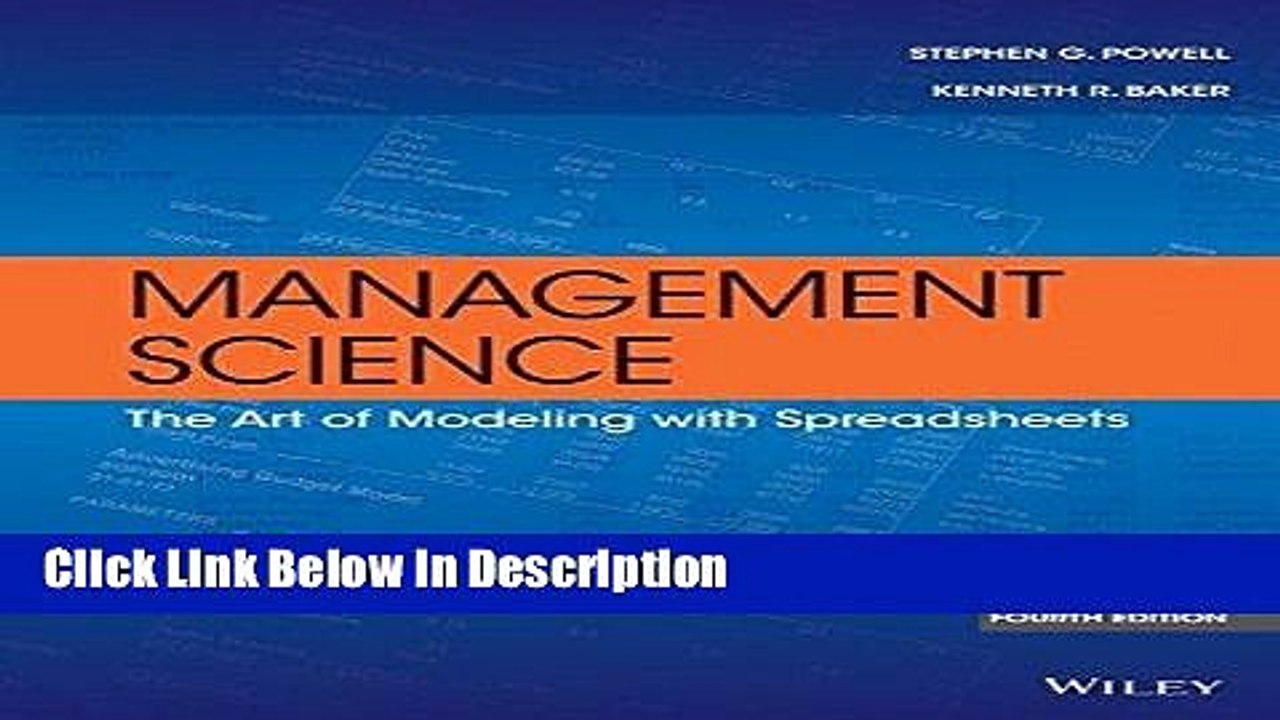 [Download] Management Science: The Art of Modeling with Spreadsheets [PDF] Online