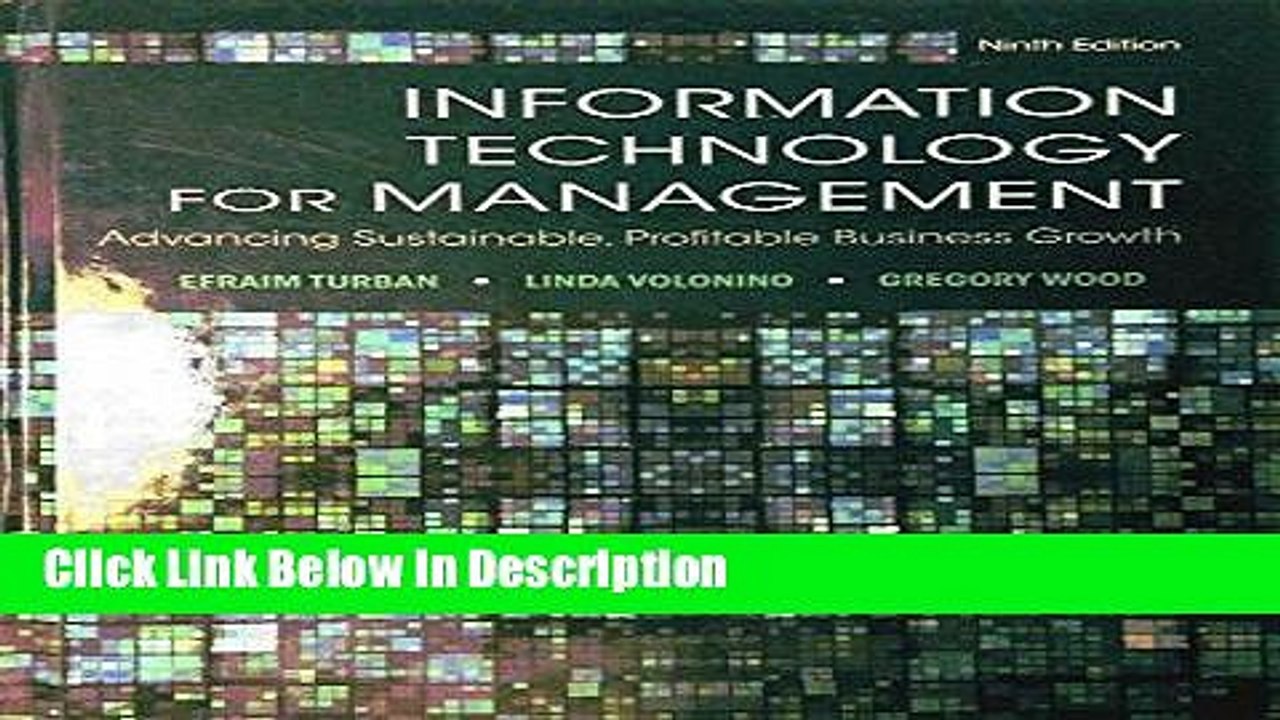 [PDF] Information Technology for Management: Advancing Sustainable, Profitable Business Growth