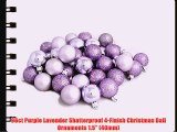 96ct Purple Lavender Shatterproof 4-Finish Christmas Ball Ornaments 1.5 (40mm)