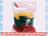 Red Green and Yellow Chili Pepper Christmas Light Covers Set of 35 - Fit Over Mini Christmas