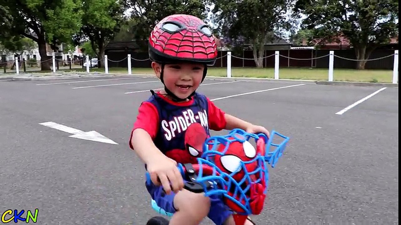 Venom Steals Spiderman Bicycle Kids Spidey Bike Riding Park Playtime Fun Ice Cream Eating Ckn Toys - YouTube