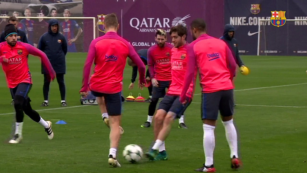 FC Barcelona training session: Final session before trip to Glasgow