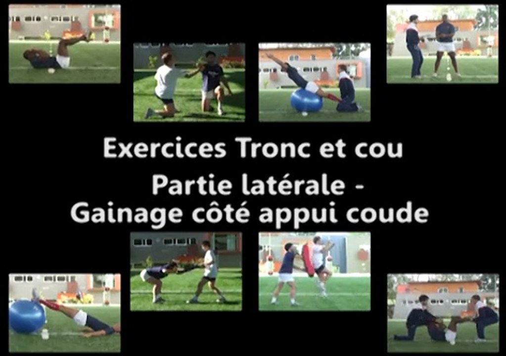 Exercices tronc et cou : partie latérale gainage côté appui coude
