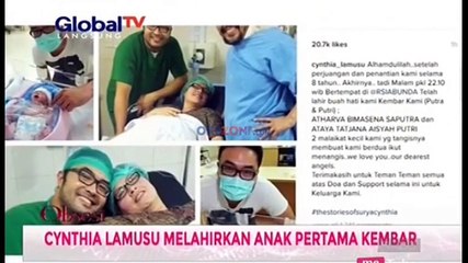 Cynthia Lamusu Melahirkan Anak Kembar