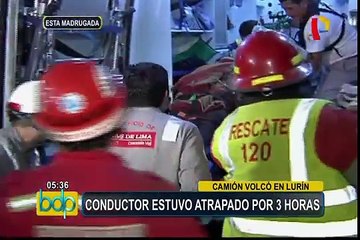 Panamericana Sur: un herido deja volcadura de camión