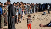 Hundreds scramble for food aid in Mosul