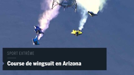 Spectaculaire course de wingsuit dans le ciel d'Arizona