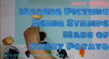 Making Aquarium Picture Using Stamps Made of Sweet Potato - winc media