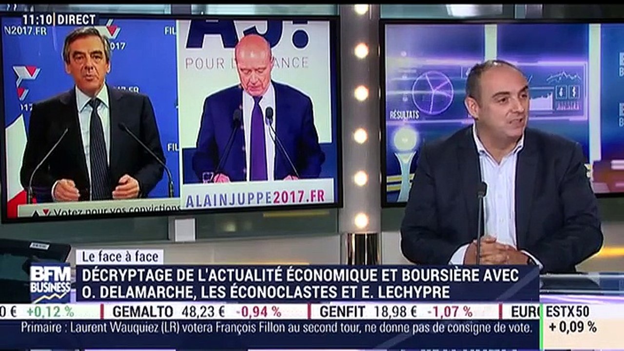 Olivier Delamarche VS Emmanuel Lechypre (1/2): Quel impact économique attendre des programmes de François Fillon et d'Alain Juppé ? - 21/11
